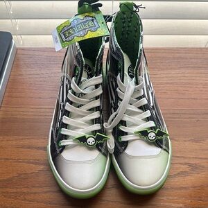 Beetlejuice Green and Black Women's Sneakers